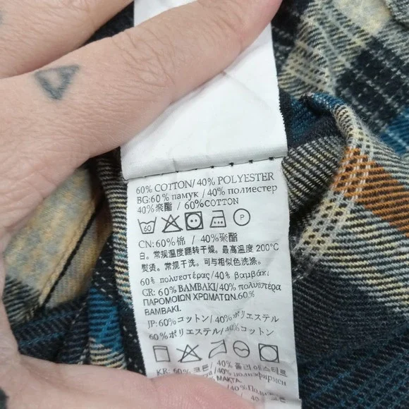 HVIII Brand Goods Shirt Mens Small Blue Plaid Flannel Long Sleeve Button Front - Picture 4 of 8